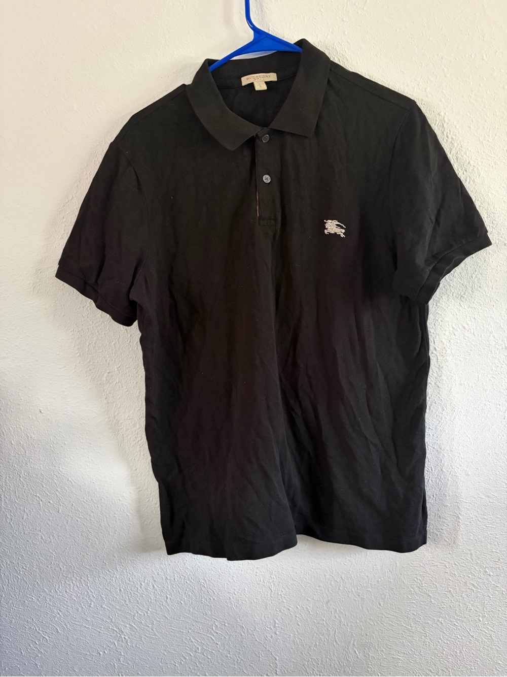 Burberry Black Polo Shirt with Embroidered Logo
